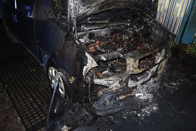 В Чаусах сгорел автомобиль