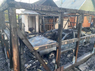 Пожар автомобиля в Чаусском районе